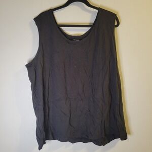 CW Classics Womens 4X Black Cotton Sleeveless Scoop Neck Tank Top Plus Size